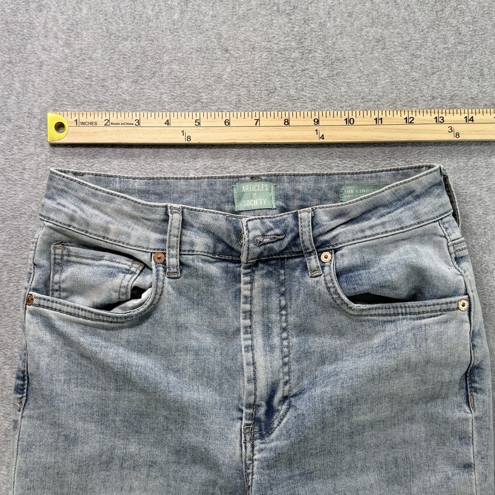 Articles of Society The Linden High Rise Cropped Flare Jeans 2/26 Light Wash - Picture 6 of 12